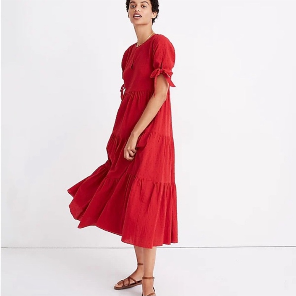 Madewell Tie-Sleeve Midi Dress